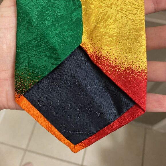 Rush Limbaugh No Boundaries Mens 100% Silk Tie Rainbow Gold Knot Chain - Picture 4 of 6